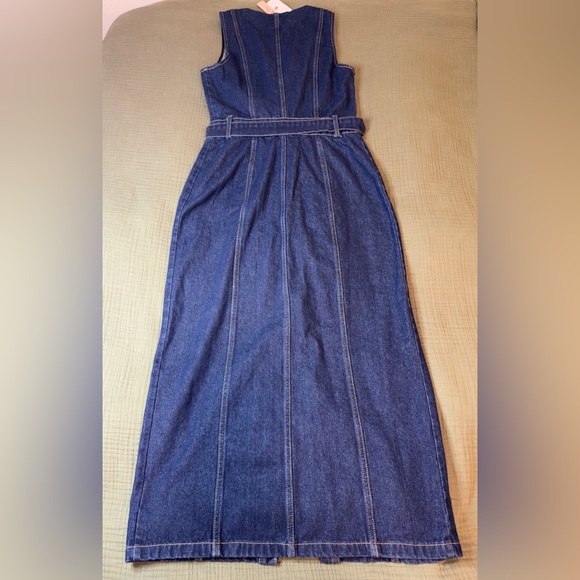MICAS Denim Button-Front Maxi Dress Size Large New With Tag - Picture 6 of 8